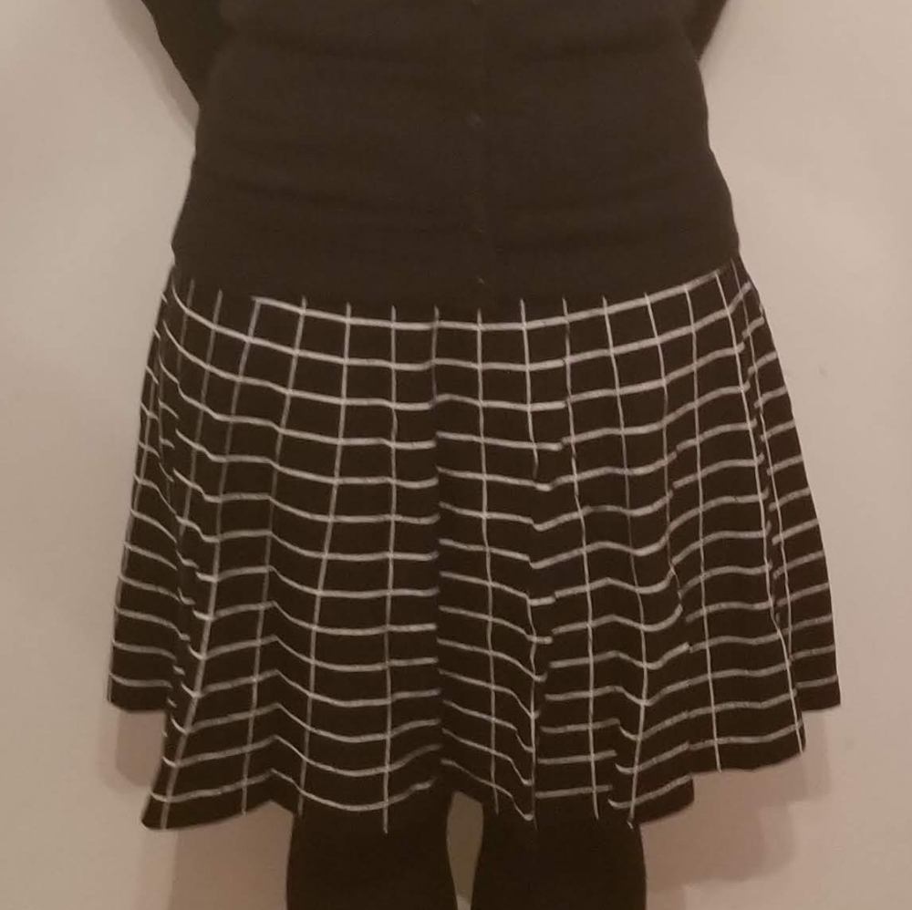 Windowpane plaid skirt